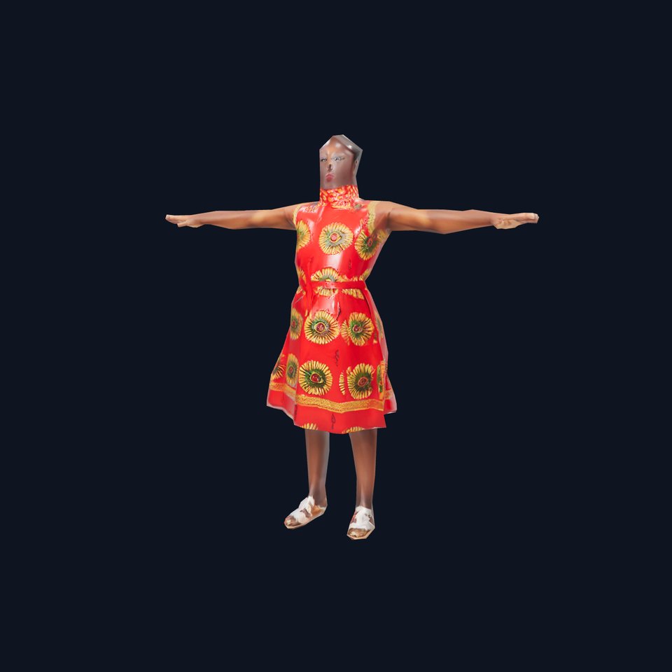 Vibrant Red Dress model pack